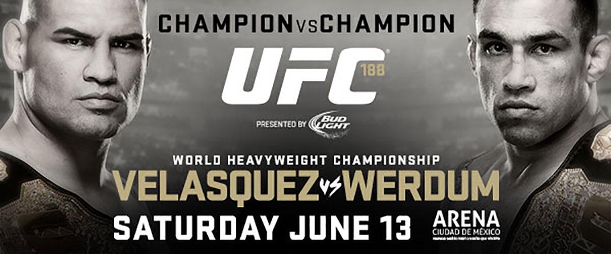 ufc's tweet photo. #UFC188: Velasquez vs Werdum | June 13 @ArenaCdMexico | Pre-sale starts NOW w/ code: UFCSOCIAL http://t.co/caAeCik1xr http://t.co/BwCMgDFE5s