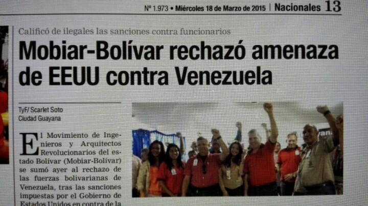 MobiarBolivar's tweet photo. Mobiar-Bolívar rechazó amenaza de EEUU contra Venezuela | Correo del Orinoco - http://t.co/rCziLdr6Em http://t.co/ifHpue5e9R