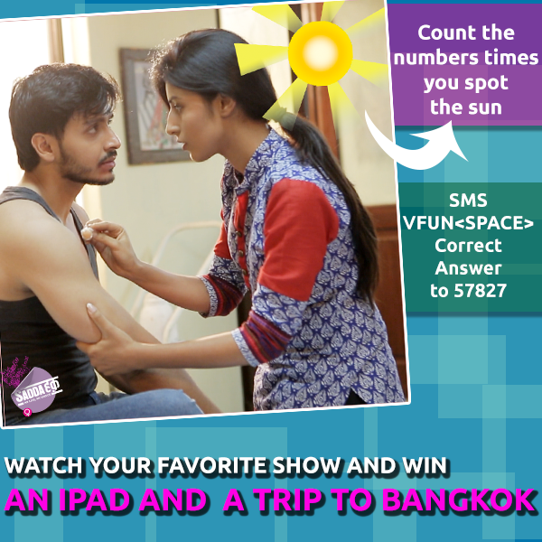 ChannelvIndia's tweet photo. Just 15 more minutes left! #Win an #iPad and a trip #Bangkok while watching #SaddaHAq! #VSummerFun #Sanyukta #Randhir http://t.co/BBW4ACZvW5