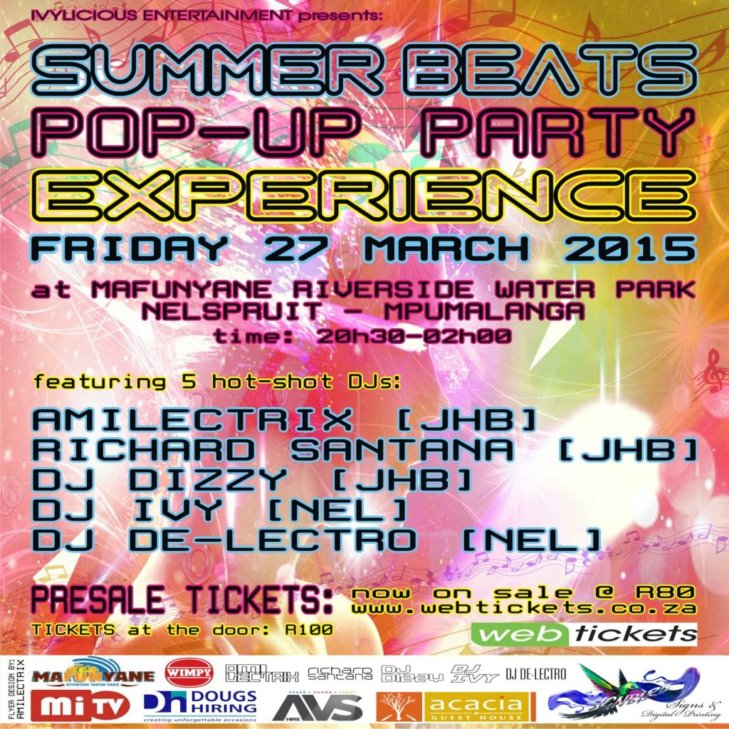 AMILECTRIX's tweet photo. SUMMER BEATS POP-UP PARTY EXPERIENCE ft. @RSantanaDJ @DJDizzySA @OfficialDJIvySA @AMILECTRIX - Friday 27 March! http://t.co/QJEXjMAmJH