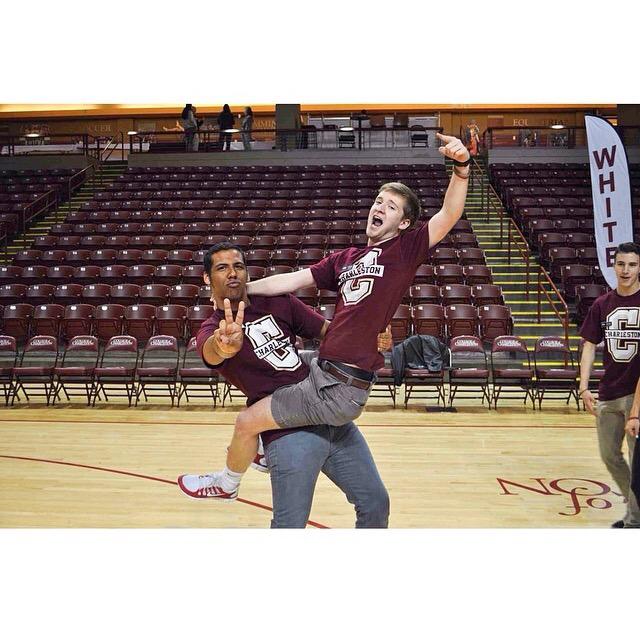 CofCPatM's tweet photo. Tomorrow is #CofCASW2015 and I'm so excited to meet some accepted students!! #tbt to last ASW with @CofCClydeM http://t.co/DUi5eaYJA4