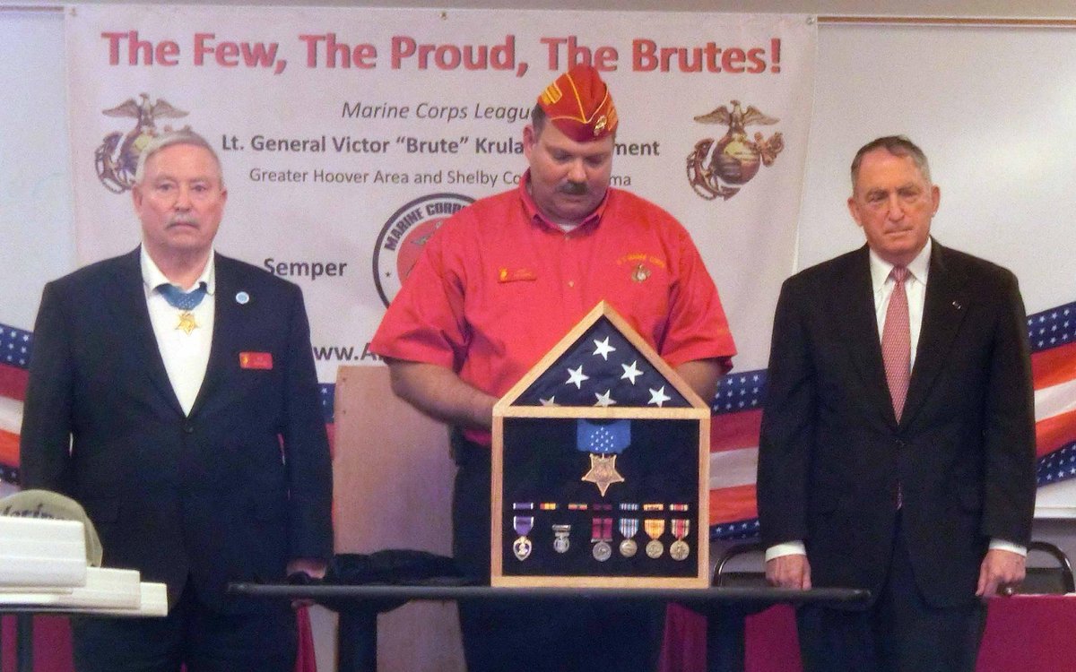 BrutesMCL's tweet image. Col."Doc"Ballard, John Thrasher(SrViceComm),&amp;amp; Gen.Charles Krulak during our Medal of Honor Ceremony #MOHrecipient