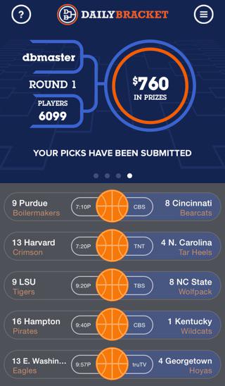 BracketDaily's tweet image. Can you get more picks right than me on Daily Bracket? dlybr.ac/ejo - Please use my code: O7I #pickwisely