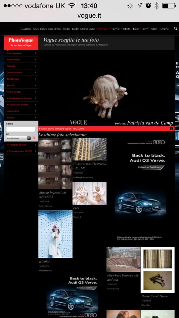 PhotoMilly's tweet image. Home Sweet Home Front Page on #PhotoVogue today thanks #TheQueen @AlessiaGlaviano &amp;lt;3