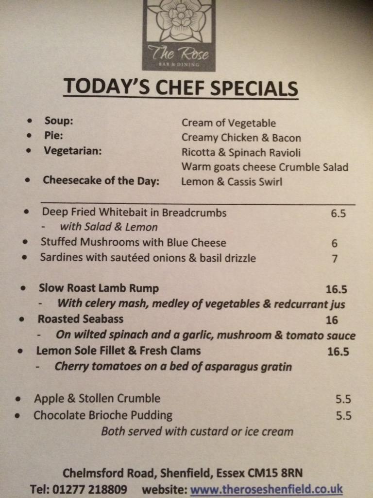 The Rose Shenfield (the_rose_inn) Twitter