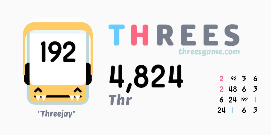 I just scored 4,824 in <a href="/ThreesGame/">Threes!</a>! threesgame.com