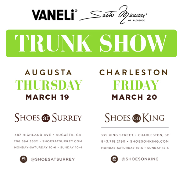 There will be a Vaneli Trunk Show at <a href="/shoesatsurrey/">Shoes at Surrey</a>! Don't miss your chance to get the right shoes for you.