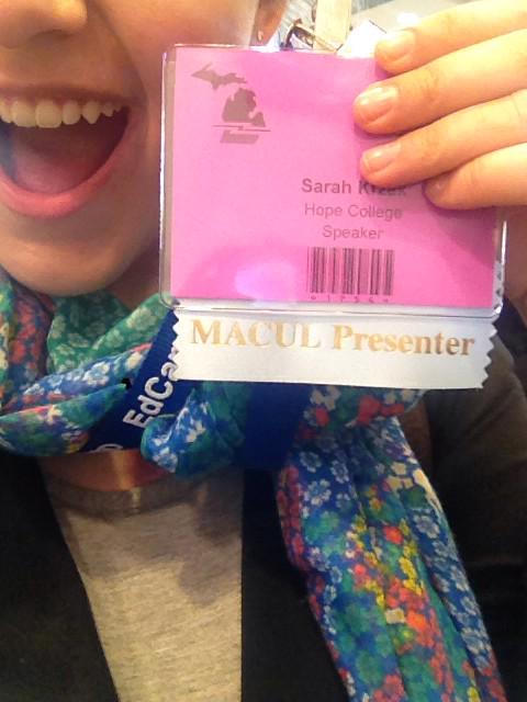 MsKrzak's tweet photo. Less than 2 hours until show time! "Thinking Outside the App" @1pm in room 115 a/b. Be there or be square. #macul15 http://t.co/8NO6YnHCKU