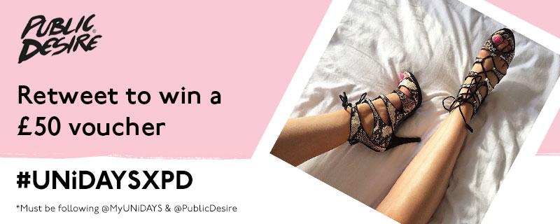MyUNiDAYS's tweet photo. RT TO WIN! Be in with a chance of winning a £50 @PublicDesire voucher. All you need to do is hit RT now! #UNiDAYSXPD http://t.co/mgbzoqFeyH