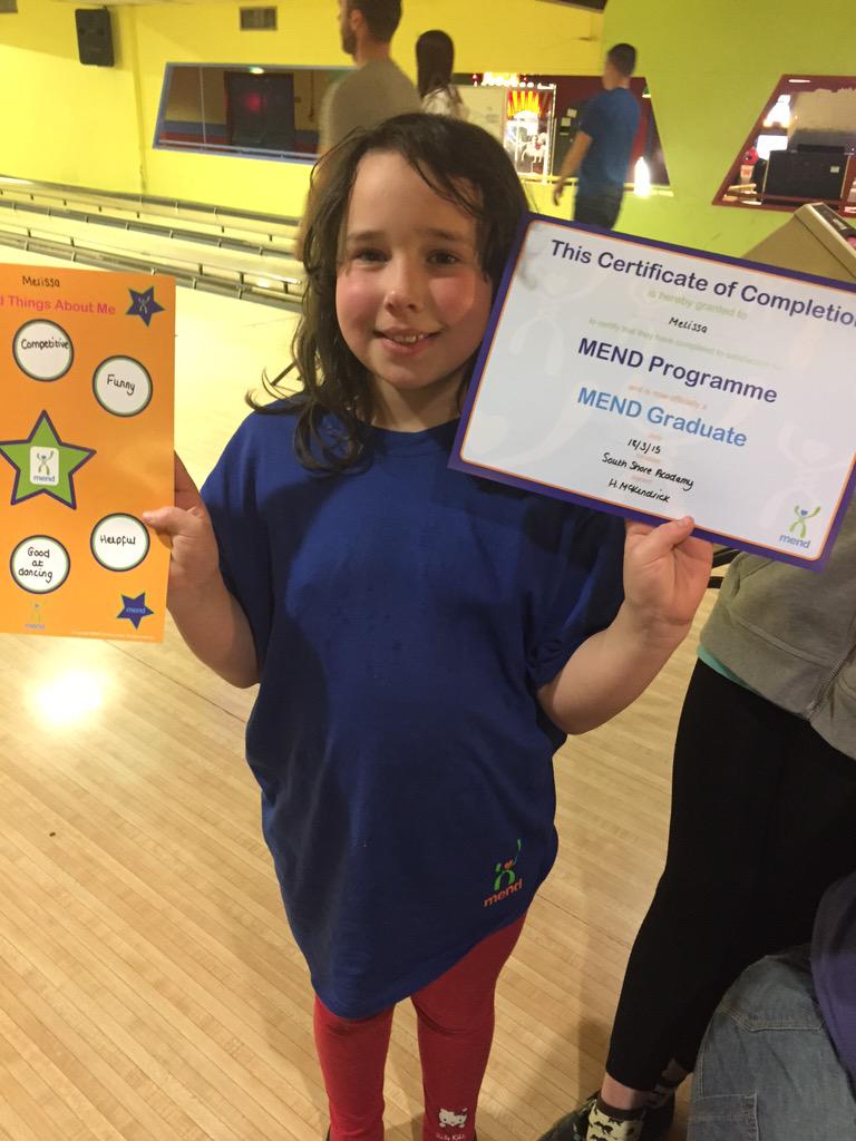 Here's some of our fantastic MEND graduates with their certificates and good things about me posters! Well done Kids!