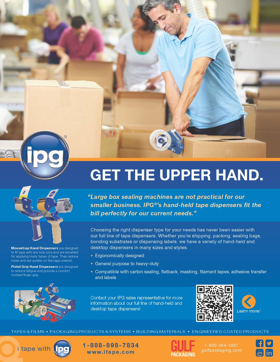 GulfPackaging's tweet photo. Get the upper hand. Tape with @IPGtape #packaging #adhesives http://t.co/SNDKaBigrc