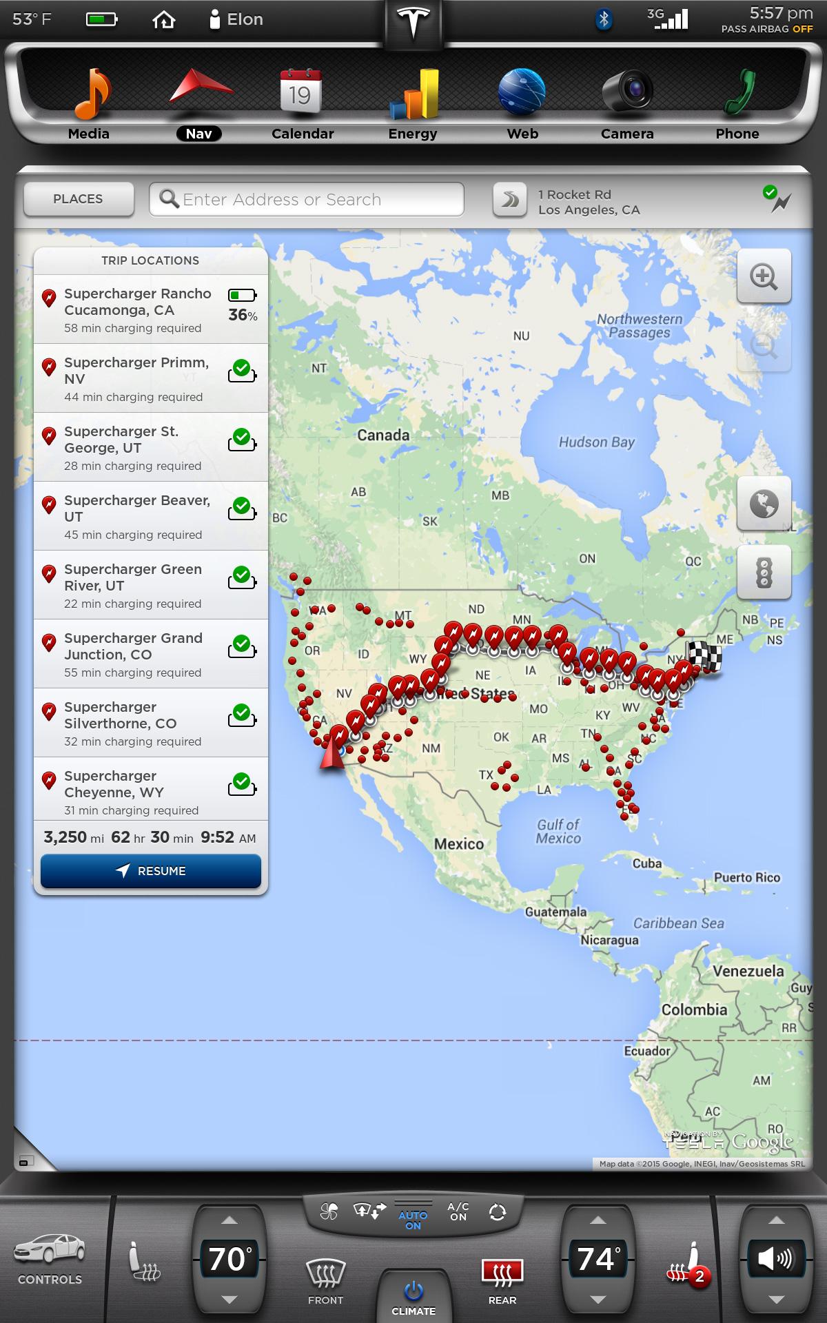 Tesla road trip sale planner