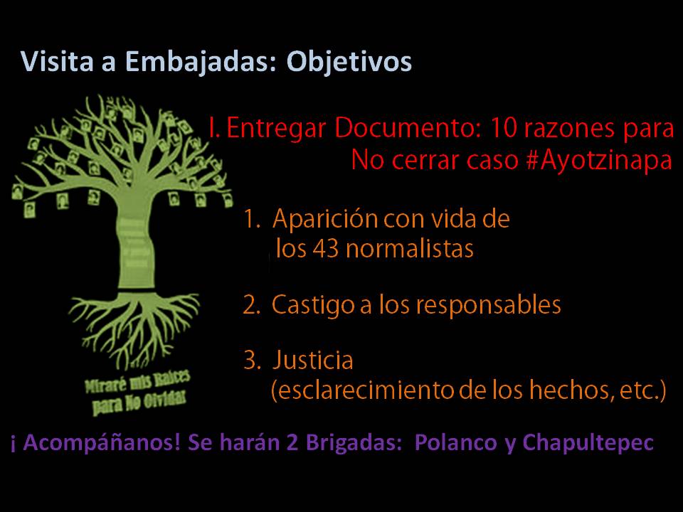 Loe_25sept's tweet photo. "#XIIANP: 20Marzo Padres d #Ayotzinapa visitarán Embajadas:Difundir 10razones para No Cerrar Caso; y 3 exigencias"3/5 http://t.co/TMmOYFIqHM