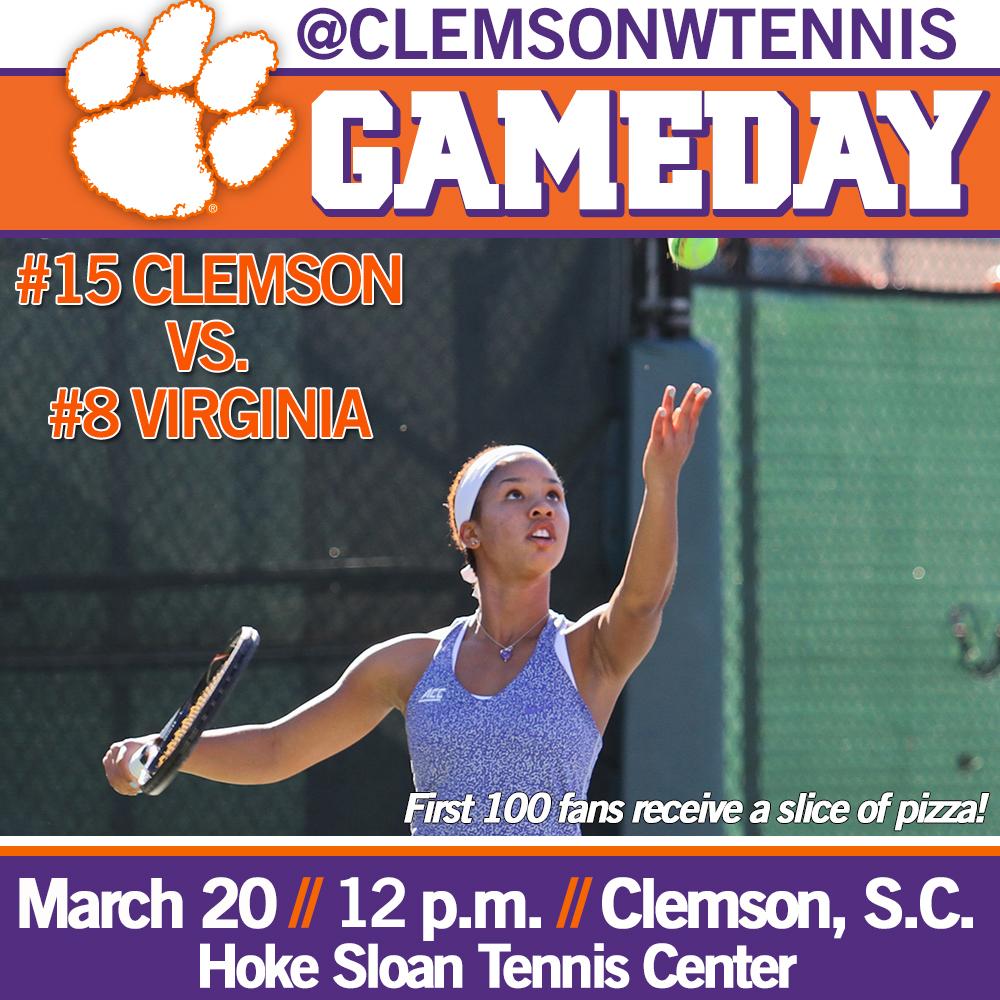 Tomorrow's match against UVA has been moved from 11 a.m. to noon. MATCH DETAILS: bit.ly/19D5UAB #GoTigers