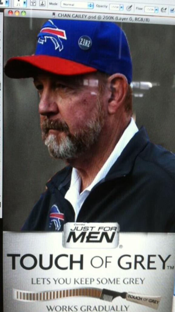 TheHerdReport's tweet photo. Wondering where Chan Gailey went for those few years between Buffalo and NY? #AwfulPhotoshop http://t.co/OHzqyJ8gmV