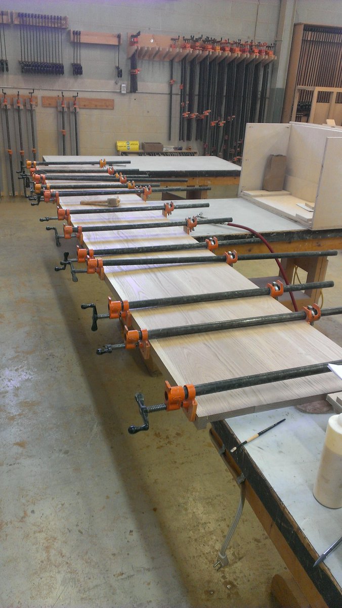 WheelersStudio's tweet photo. Sometimes you need a few clamps, 12' solid white oak #solidwood #whiteoak #customfurniture #gta #wheelersstudio http://t.co/EFJehpv9DL