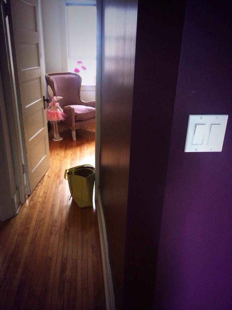 SBreeDesigns's tweet photo. Nothing says it's SPRING  like a newly painted #purple wall and pops of #pink and #yellow! #springrenos in the air! http://t.co/e7coIk6aQW