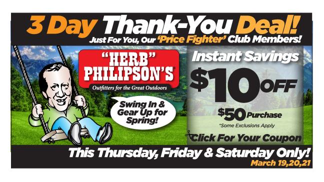 HerbPhilipsons's tweet image. COUPON! Get $10 off your $50 purchase. It’s like #FreeMoney. Click it: herbphilipsons.com/three-day-than… #SaveLOCAL #3DaysONLY