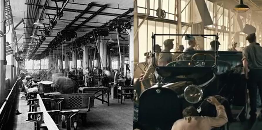 Dodge's tweet image. The actual #DodgeBrothers factory, in 1915. #TBT