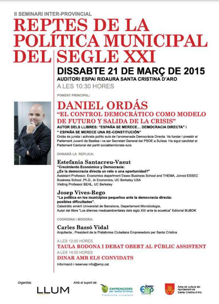 MaluGil1's tweet photo. No te lo puedes perder !!! Abierto al público. Ven a debatir con Daniel Ordás. http://t.co/eVCIwaXsyp