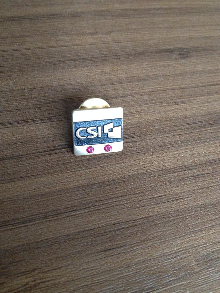 jennastep's tweet photo. It may not compare to John Williams' 50 yr pin, but I'm still proud of my 10! #50YearsofCSI http://t.co/2L5Ffi8tvi