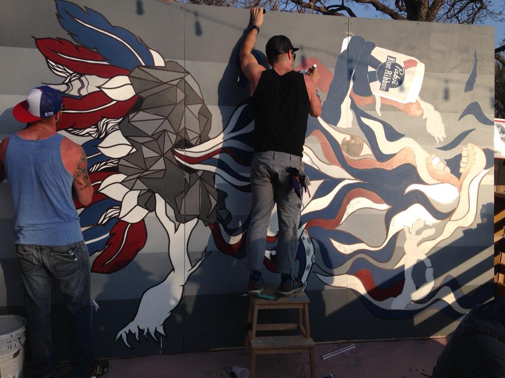atx_pbr's tweet image. Pretty badass mural @pabstblueribbon @scootinn @dostuffmedia @DoStuffNetwork @do512 @projectpabst #pbrartcan #doxpbr