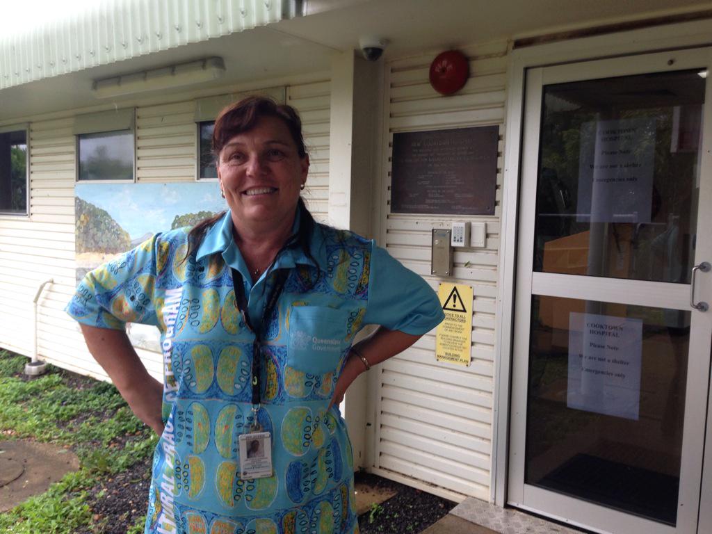 sharniekim's tweet image. Vikki Jackson, Cooktown Hospital - very relieved though shed roof damaged in #TCIta blew off again in #TCNathan