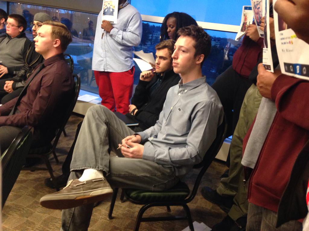 WalkWithMeEMU's tweet photo. Shutting down the #ifc meeting. Because we don't tolerate derogatory words. Even frat boys. #deltshateus #SAEHatesMe http://t.co/GYgYIaKnxH