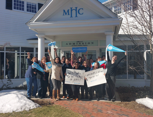 mtholyoke's tweet photo. Congrats to the super smart women of the Class of 2019! You're in! #IAMINMHC #MHC2019 http://t.co/oPCy8R7sep