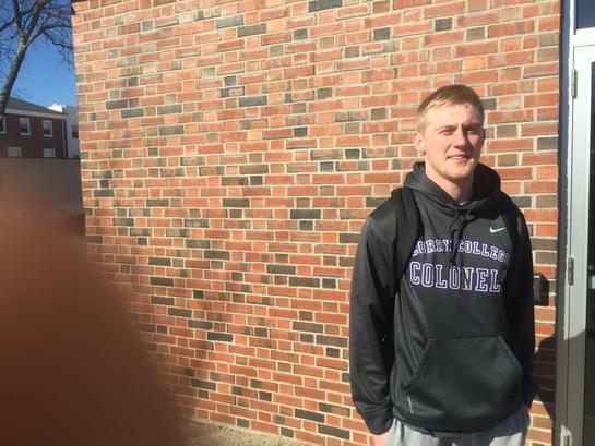 jdconca's tweet photo. Jake Cawlina talks about school spirit as "being part of the school want to be in." #MJCurry http://t.co/sNWOeQR3b1