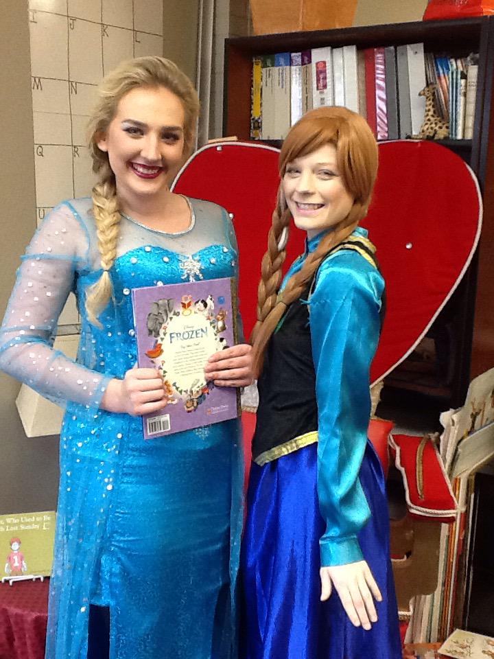 ClassNelson's tweet image. Guess who read a fairy tale in our classroom today?! Thank you, Anna and Elsa! #RoyalReader