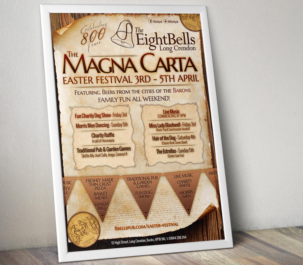 sharedcreative's tweet photo. #MagnaCarta 800th Anniversary. The @8bellspub is having an #Easter Fest to Celebrate http://t.co/Ox0luY5Zxx quality! http://t.co/N3XKbR6Ltz