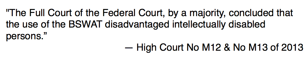 ncidpaul's tweet photo. Federal &amp; High Court DID say that BSWAT discriminated against all workers with intellectual disability @getup http://t.co/cs4ehhdZst