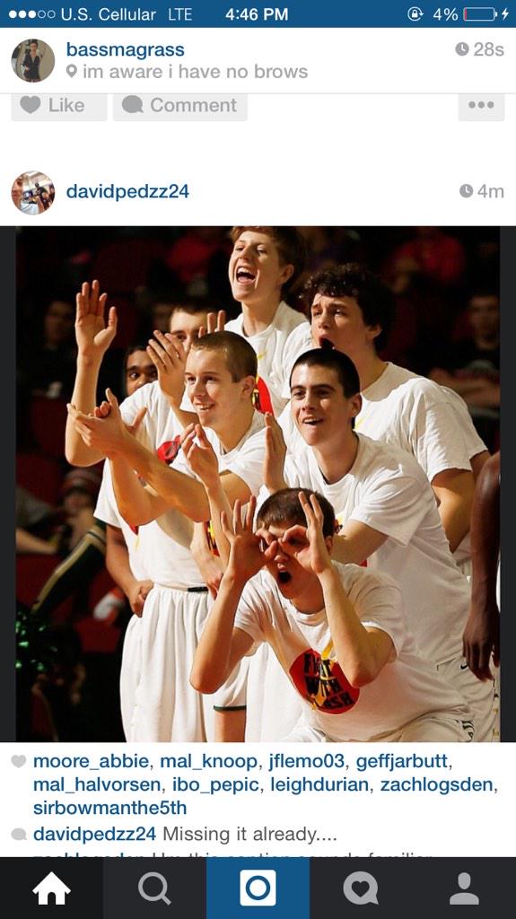 ConnorGast's tweet photo. When you on the bench and you see bae flirting with some dude in the stands 👀 http://t.co/CvL0RK8Zn1