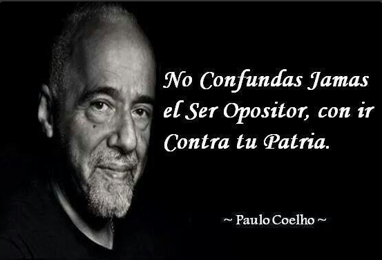 AmeliachPSUV's tweet photo. NO confundir ser opositor con ir contra la Patria, lo dice @paulocoelho no Ameliach, eres patriota #TuFirmaXLaPatria http://t.co/XViBFXelf7
