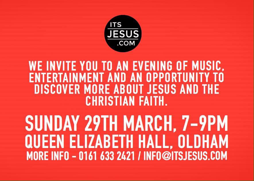 *Reminder* to spread the word &amp; get as many people to join us as Christians take over the biggest venue in Oldham!