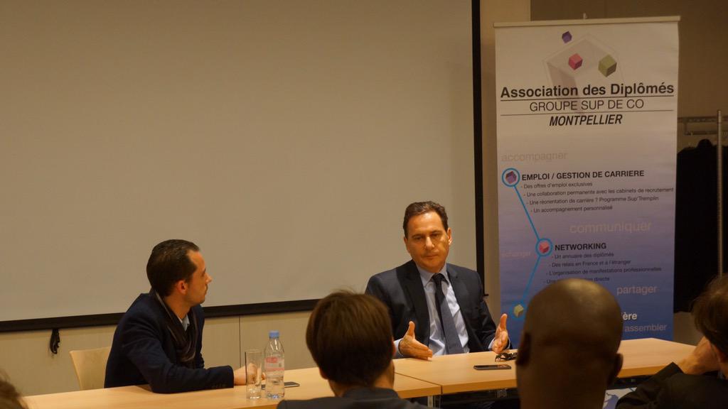 Alex__Gervais's tweet photo. Remerciements @EricBessonFr pour cette soirée avec les diplômés de @Montpellier_BS @assodesdiplomes #antenneIDF http://t.co/sh5SC3fFOO