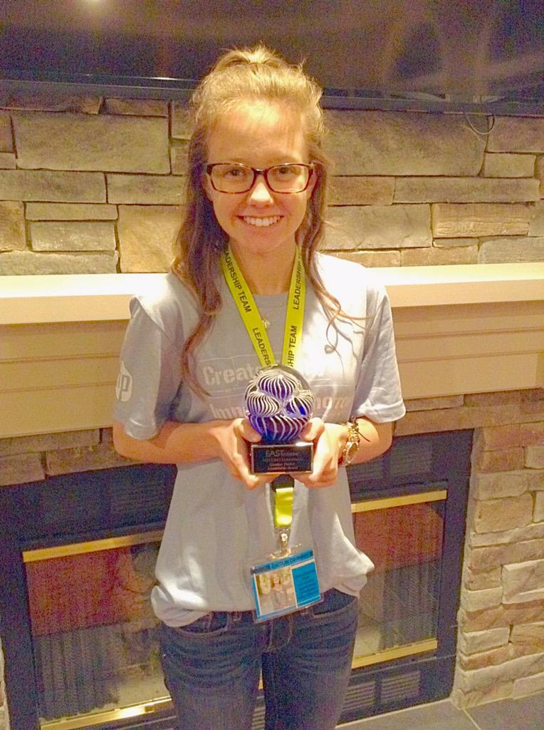 caitlincothern's tweet photo. so honored to have received the 2015 Lindsey Parker Leadership Award at #EASTcon15 💗💗 http://t.co/fozQQyRf3y