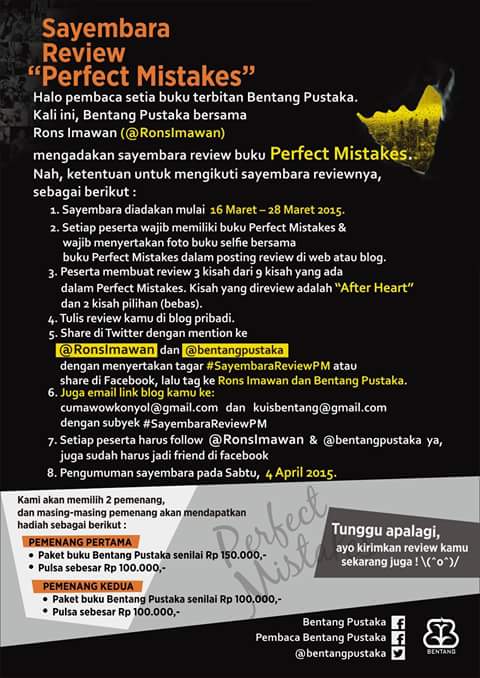 Yg mau ikutan lomba #Review #PerfectMistakes bisa order bukunya di tokobaca.com (edisi ttd <a href="/WOWKonyol/">Cek bio!</a> ) loh