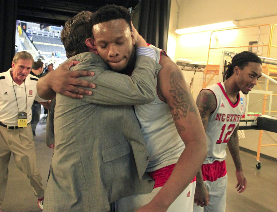 newsobserver's tweet photo. BeeJay Anya leads #NCState to 66-65 comeback win over #LSU in #NCAATournament http://t.co/Nah06Hcraw http://t.co/cU6kNw03r5