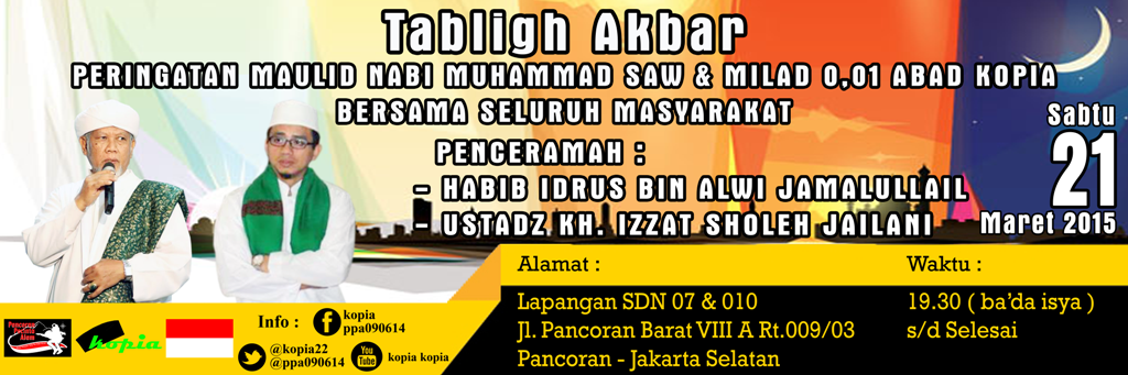 Kopia22's tweet photo. Ayoo kita syiarkan acara ini, kapan lagi liat Pemuda Gabung buat bikin Maulid Nabi #dpp_fpi , http://t.co/KXHtqoZ53E