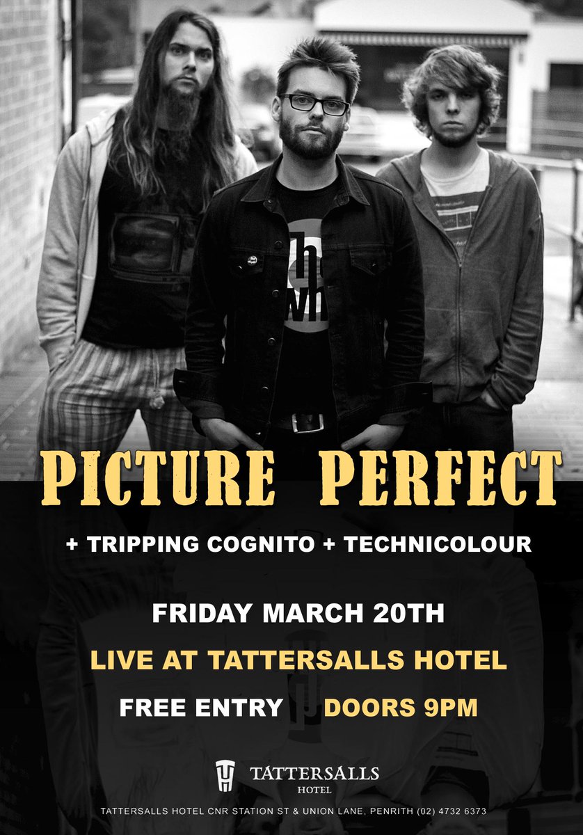 PPtheband's tweet photo. TONIGHT! FREE show at @TattsHotel with @TrippingCognito and Technicolour! Let's party! #tonightsgig #livemusic http://t.co/K6jlHtC9Us