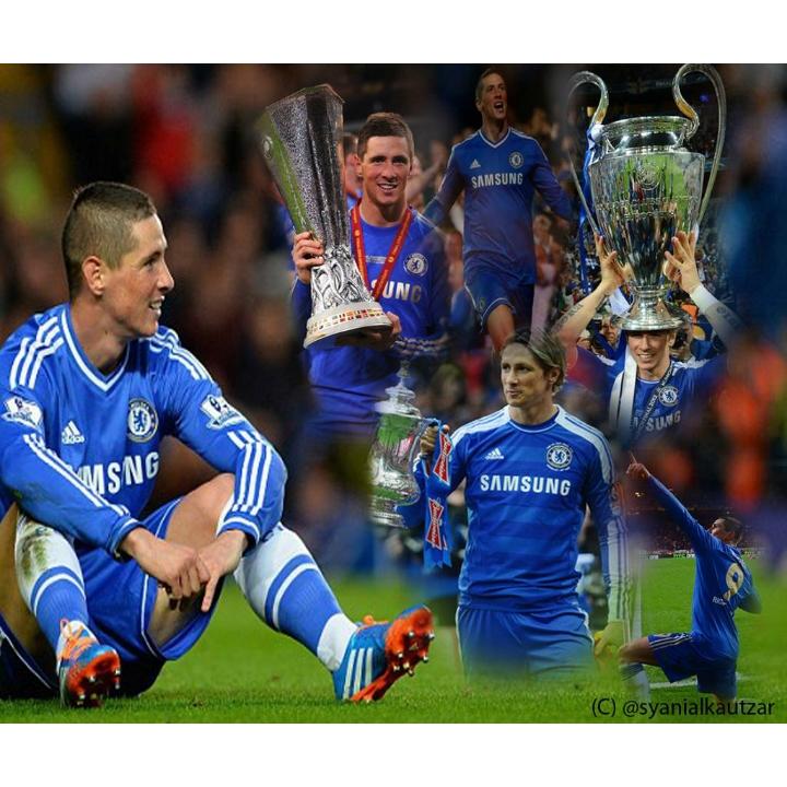 Fernando Torres di Chelsea 1 Trophy FA Cup 1 Trophy Champions League 1 Trophy Europa League Happy Birthday El Nino