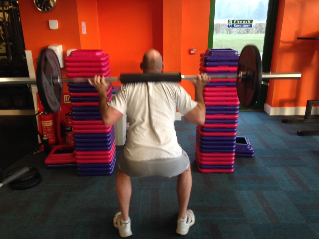 improvised squat rack