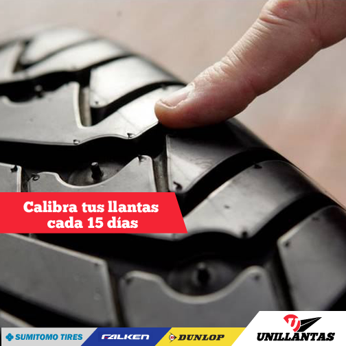 Recuerda calibrar tus llantas cada 15 días o antes de salir de viaje.