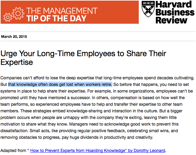 HarvardBiz's tweet image. Our management tip of the day is to encourage experts to share what they know:
