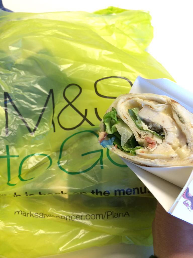 CharlieGrattan's tweet photo. Nice extra ingredient in my chicken &amp; bacon Caesar wrap 😖 thanks @marksandspencer for the choking hazard... Yum http://t.co/DdfiJ7Rqu3