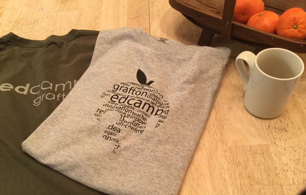 eschelbacherj's tweet photo. #edcampgrafton 2015 Game On! Even the t-shirts are stepping up their game this year. http://t.co/Sfp7sTf4fh