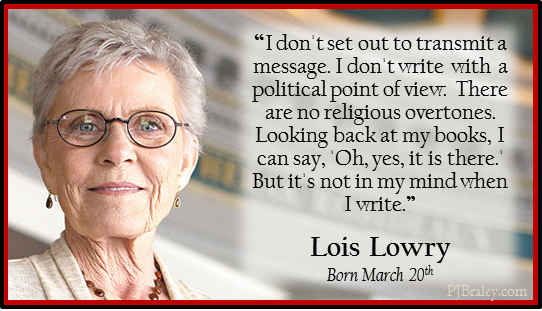 Happy Lois Lowry! 
How will we ever know if direct the words or if they direct us? 