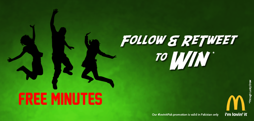 McDonaldsPK's tweet photo. Canβt get through a match without texting your frnds? RT to win free @Mobilink minutes if youβre #lovinitPak http://t.co/a5BtgJd8oq